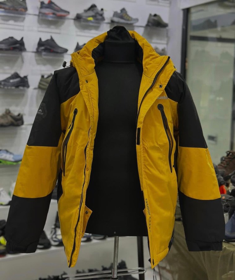 Sarı Kapüşonlu Fermuarlı Erkek Mont - Görsel 3