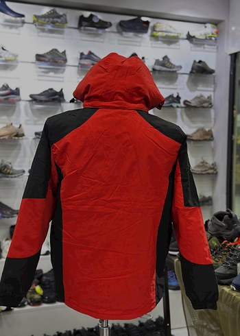 Kırmızı Siyah Fermuarlı Erkek Mont - Görsel 2