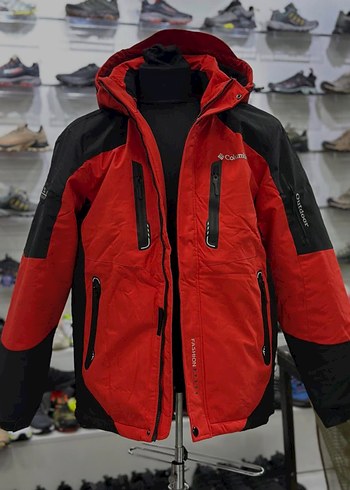 Kırmızı Siyah Fermuarlı Erkek Mont - Görsel 3