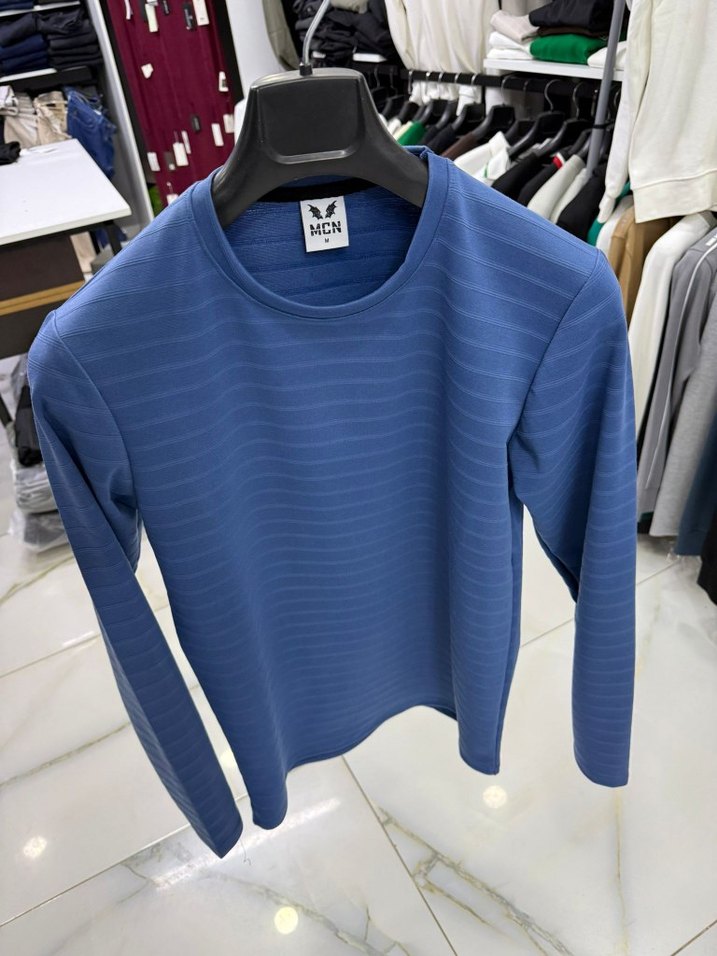 Beyaz Erkek Pamuklu Triko Sweatshirt - Görsel 2