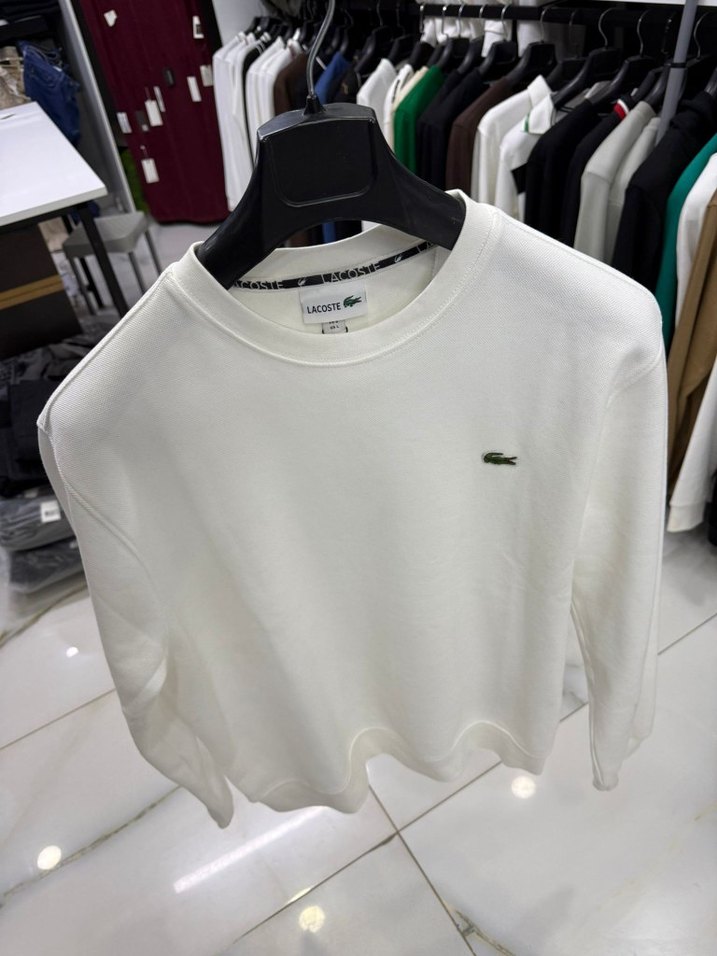 Beyaz Erkek Pamuklu Triko Sweatshirt - Görsel 3