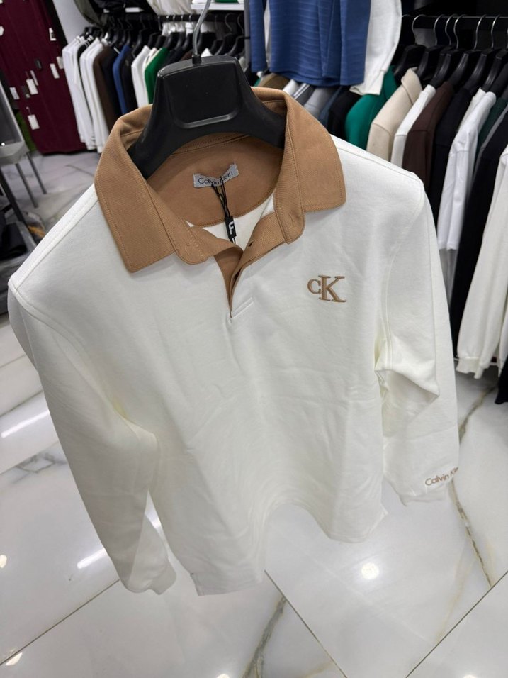 Beyaz Erkek Pamuklu Triko Sweatshirt - Görsel 4