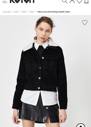 Yakası suni detaylı kadife ceket - Görsel 2