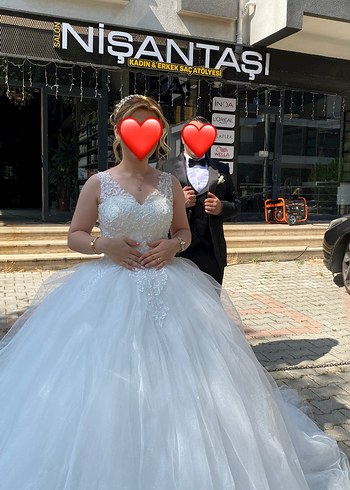 36 Beden beyaz Renk Gelinlik