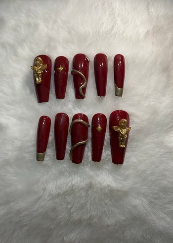 Bordo takma tırnak - Görsel 2