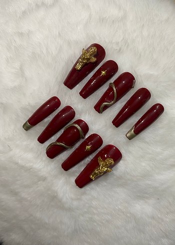 Bordo takma tırnak - Görsel 3