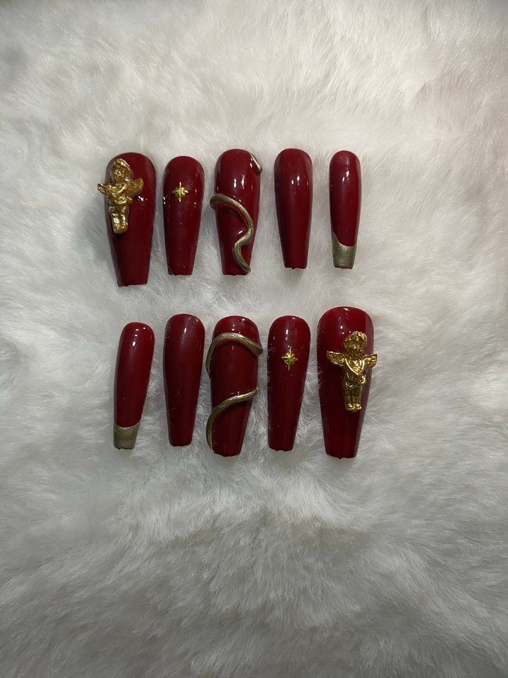 Bordo takma tırnak - Görsel 2