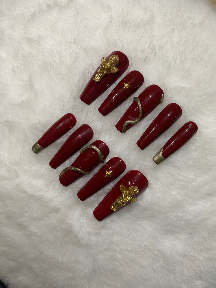 Bordo takma tırnak - Görsel 3