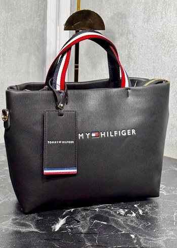 Siyah Deri Tommy Hilfiger Kadın Çanta