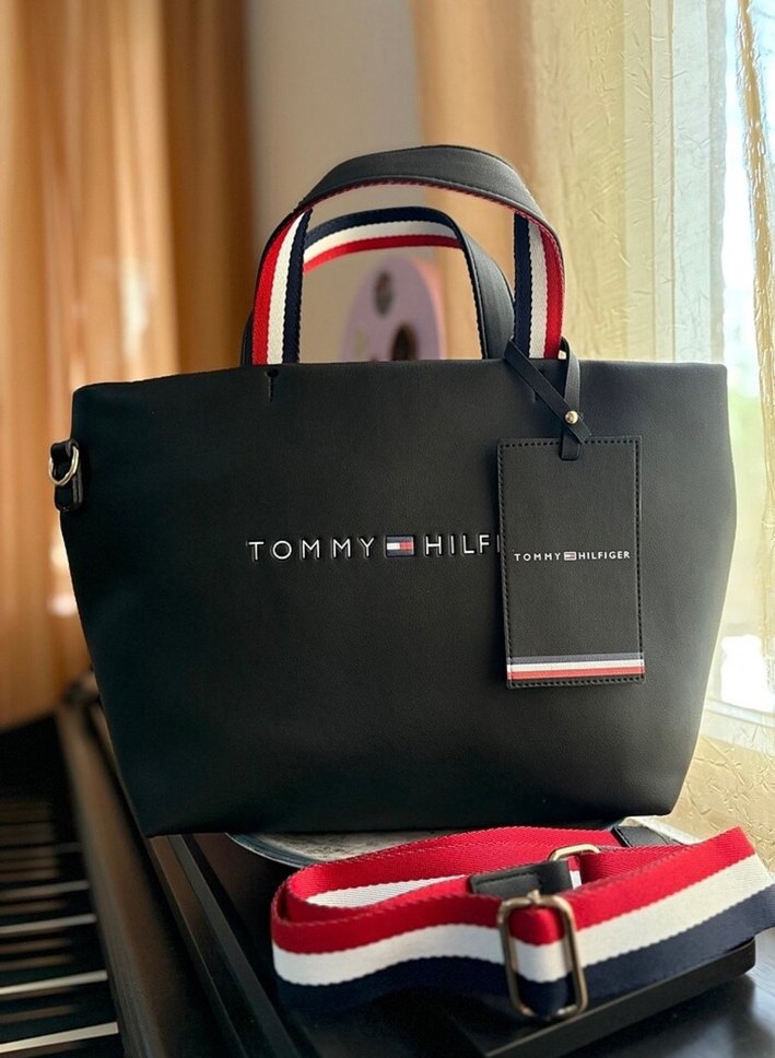 Siyah Deri Tommy Hilfiger Kadın Çanta - Görsel 2