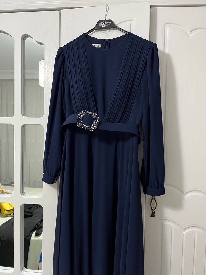 Mavi Fermuarlı Kolsuz Hamile Bluzu - Görsel 5