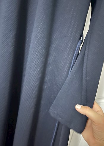 Lacivert Uzun Kollu Kadın Elbise - Görsel 2