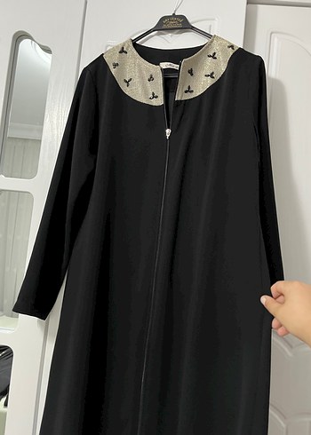 Uzun Siyah Kadın Goth aksesuarlı Kap - Görsel 2