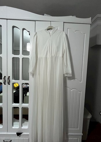 Beyaz abiye elbise - Görsel 4