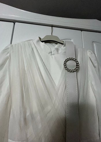 Beyaz abiye elbise - Görsel 2