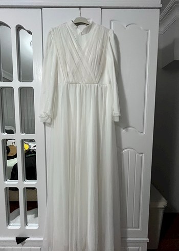 Beyaz abiye elbise - Görsel 7