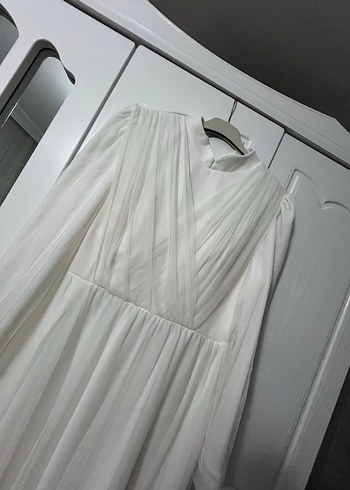 Beyaz abiye elbise - Görsel 6