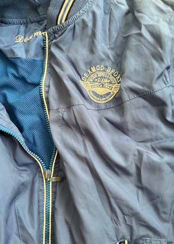 Mavi Fermuarlı İnce Yağmurluk - Görsel 3