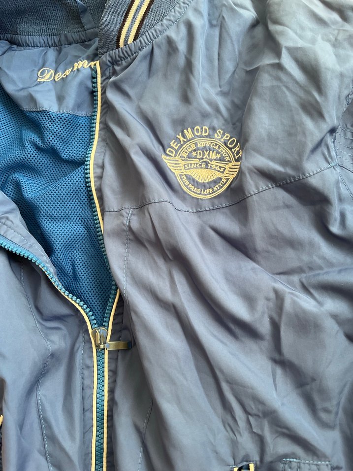 Mavi Fermuarlı İnce Yağmurluk - Görsel 3