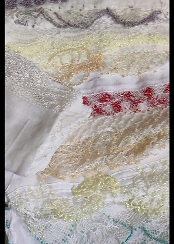  Beden beyaz Renk Dantel Detaylı Beyaz Vintage Kadın Fular
