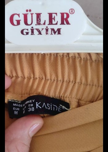 Kemer Detaylı Camel Kadın Cigarette Pantolon - Görsel 4