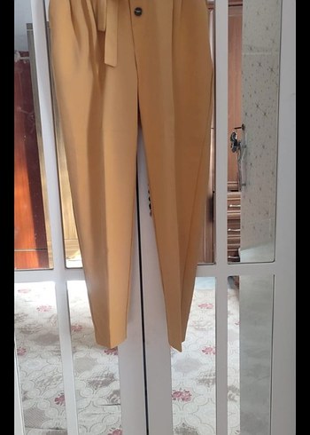 Kemer Detaylı Camel Kadın Cigarette Pantolon - Görsel 3