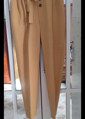Kemer Detaylı Camel Kadın Cigarette Pantolon - Görsel 2