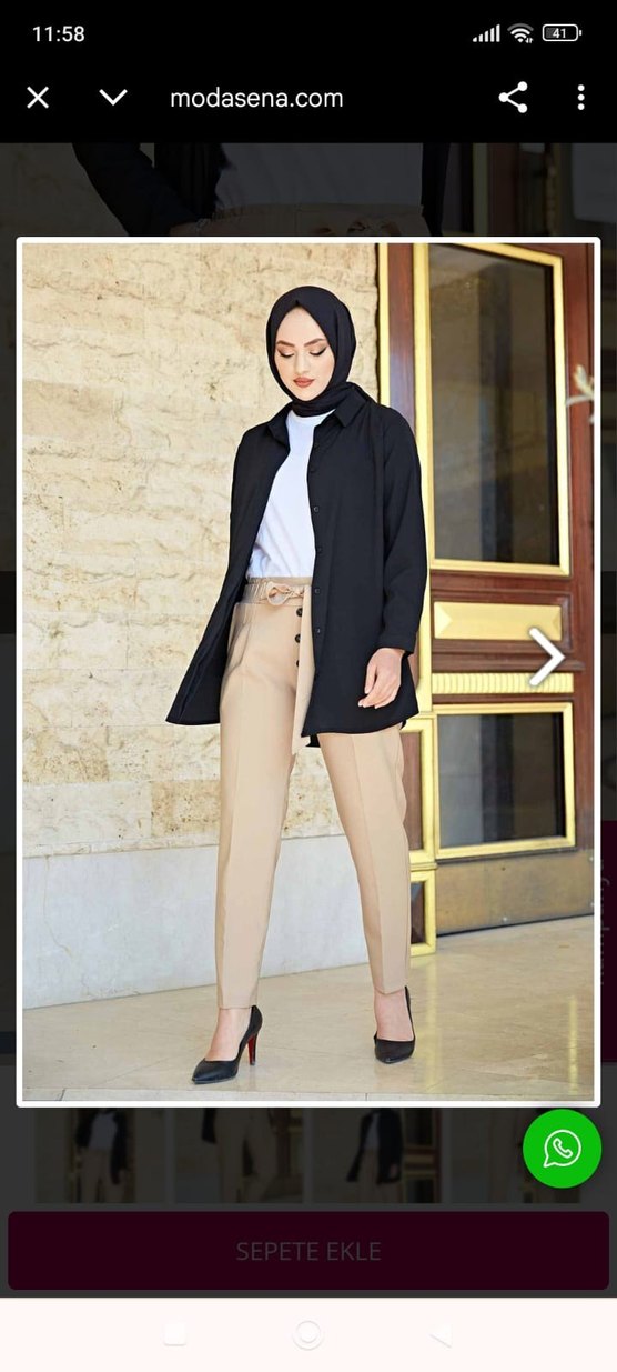 Kemer Detaylı Camel Kadın Cigarette Pantolon - Görsel 5