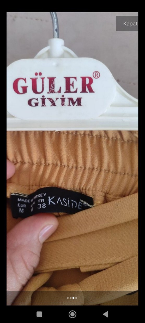 Kemer Detaylı Camel Kadın Cigarette Pantolon - Görsel 4