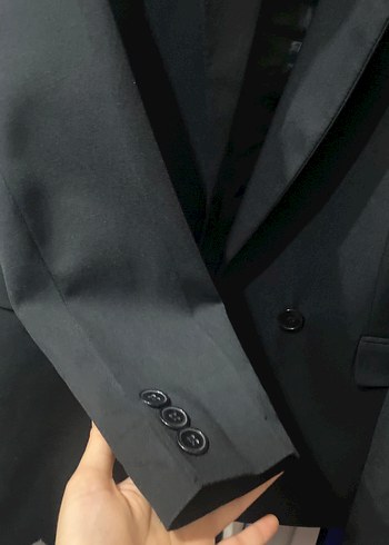 Kadın siyah Düğmeli Ofis Blazeri - Görsel 2