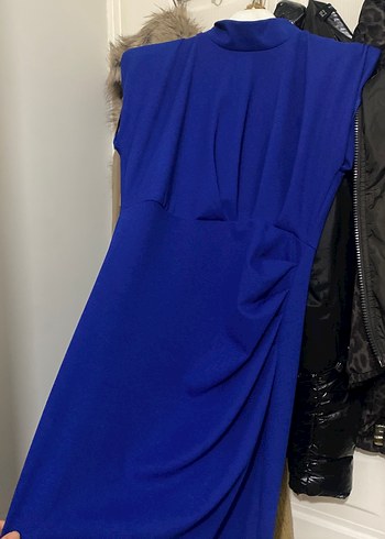 Mavi Drapeli Uzun Abiye Elbise - Görsel 3