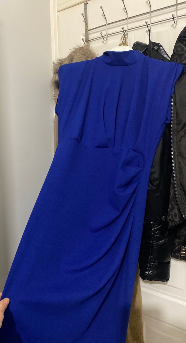 Mavi Drapeli Uzun Abiye Elbise - Görsel 3