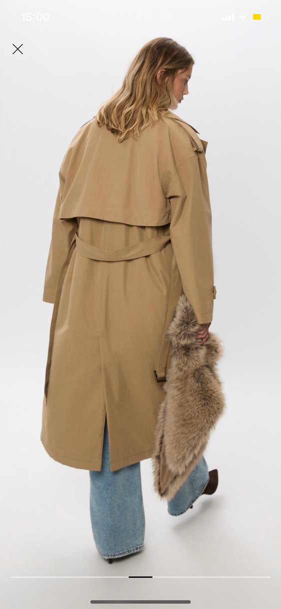 Kahverengi Kürklü Deri Midi Trençkot - Görsel 4