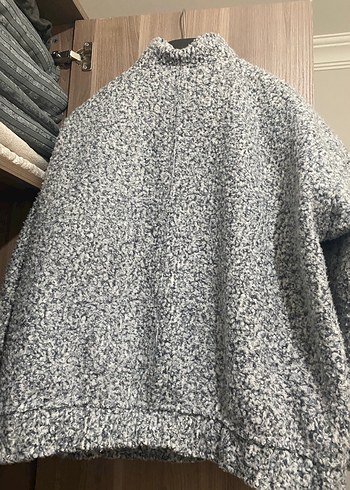 Düğmeli Gri Kadın Yün Ceket - Görsel 2