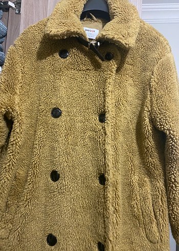 Kahverengi Midi Kadın Peluş Kaban - Görsel 3