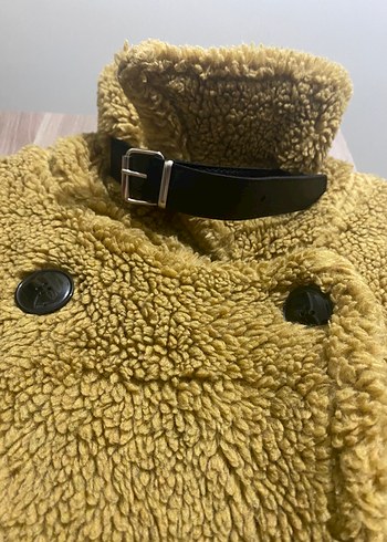 Kahverengi Midi Kadın Peluş Kaban - Görsel 5