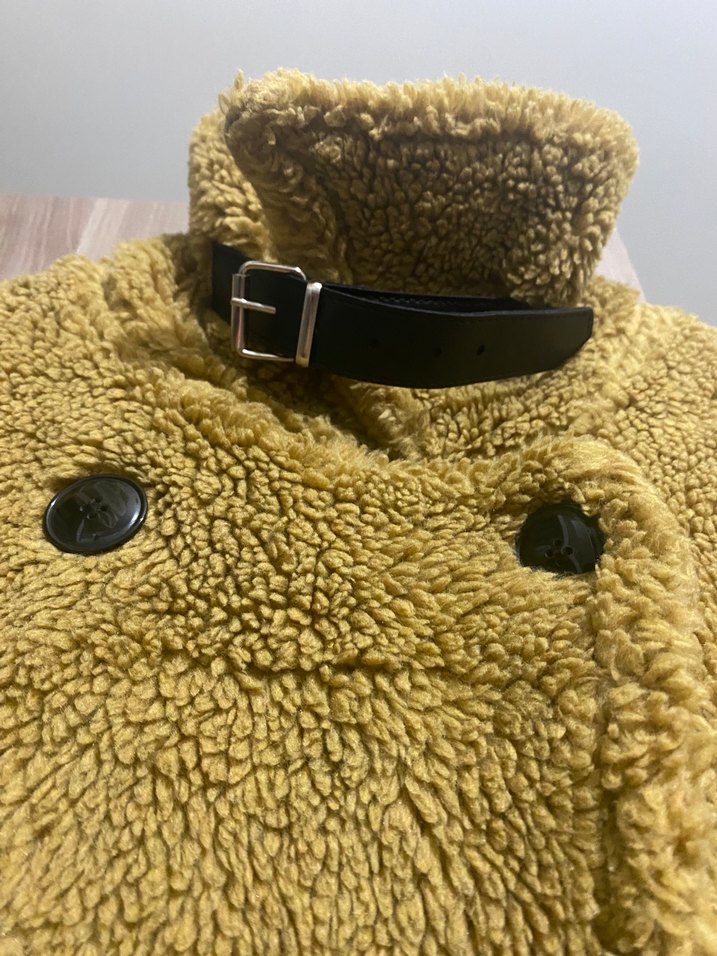 Kahverengi Midi Kadın Peluş Kaban - Görsel 5