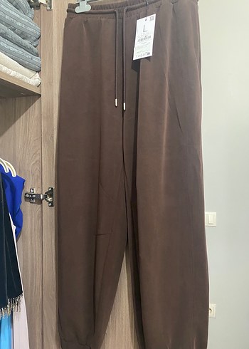 Kadın Kahverengi Süet Salaş Eşofman - Görsel 2