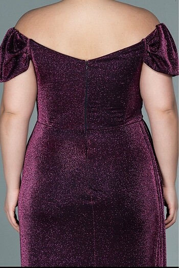 Kayık Yaka Simli Abiye - Görsel 4