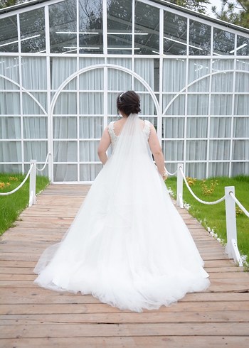 Kare Yaka A Kesim Gelinlik - Görsel 4