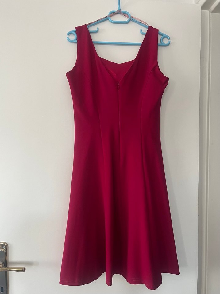 Mürdüm V Yakalı Midi Abiye Elbise - Görsel 2