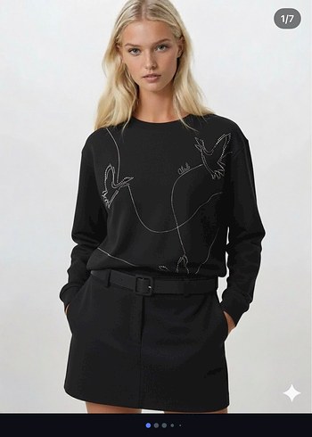 Siyah Kadın Oversize Sweatshirt
