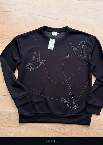 s Beden Siyah Kadın Oversize Sweatshirt