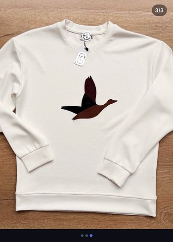 s Beden beyaz Renk Baskılı Beyaz Sweatshirt