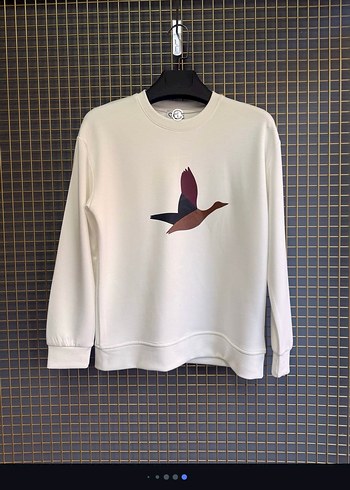 s Beden Baskılı Beyaz Sweatshirt
