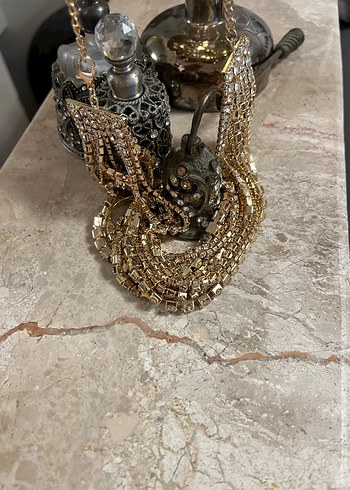 Altın Renkli Parlak Kadın choker - Görsel 7