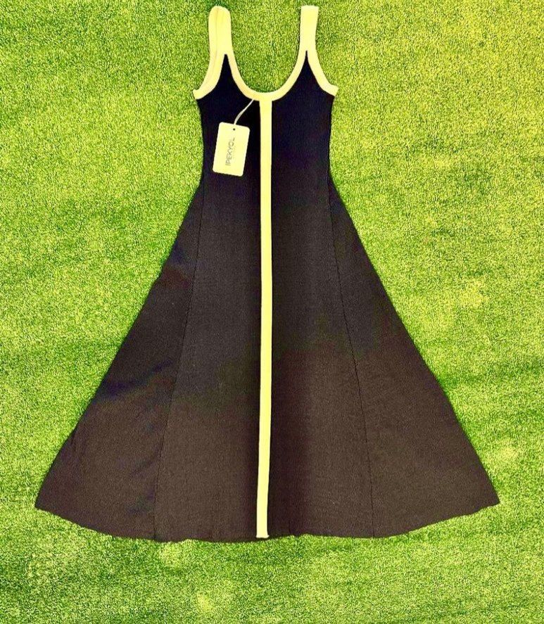 Mavi V Yaka Kısa Örgü Atlet - Görsel 3