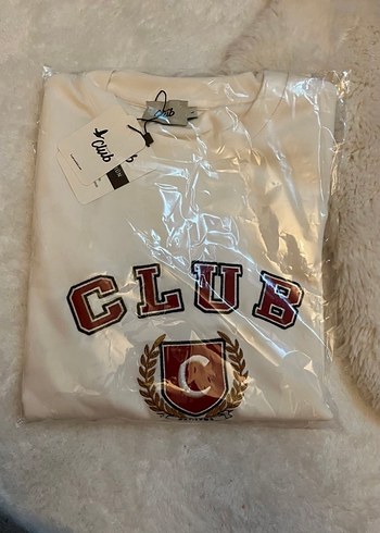 Beyaz Baskılı Pamuklu Kadın Sweatshirt - Görsel 4