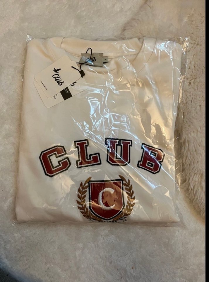 Beyaz Baskılı Pamuklu Kadın Sweatshirt - Görsel 4