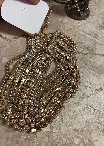 Taşlı choker rodyum kaplama Zara model - Görsel 5